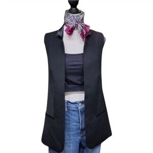 Vintage FORENZA Black Tuxedo-Style Vest Women's Size Small